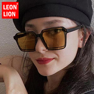 LeonLion 2023 Square Sunglasses Women  Brand Glasses Women/Men Oversized Eyeglasses Women Mirror Lentes De Sol Mujer