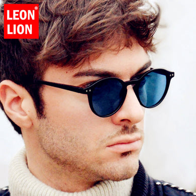 LeonLion 2023 Vintage Round Sunglasses Men Brand Designer Glasses Men/Women Rice Nail Eyewear Men Oculos De Sol Feminino UV400