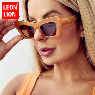 LeonLion Brand Sunglasses Trends 2023 Oversized Sunglasses Women Big Frame  Designer Orange Glasses Square Shades