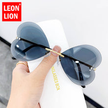 Load image into Gallery viewer, LeonLion Butterfly Rimless Sunglasses Women Retro Trend Love Heart-shaped Sunglasses Personality Metal Punk Glasses Women UV400