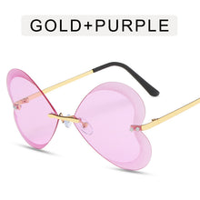 Load image into Gallery viewer, LeonLion Butterfly Rimless Sunglasses Women Retro Trend Love Heart-shaped Sunglasses Personality Metal Punk Glasses Women UV400