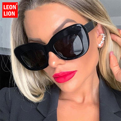 LeonLion Sunglasses Women 2023  Brand Street Beat Shopping Mirror Vintage Ocean Lens Oculos De Sol Gafas UV400