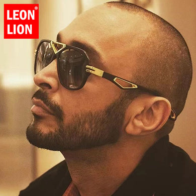 LeonLion  Sunglasses Men Retro Oversized Eyewear Men/Women  Brand Designer Hollow Glasses Shades UV400 Oculos