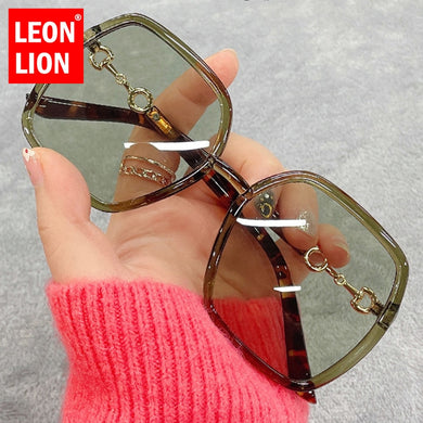 LeonLion Irregularly Oversized Glasses Women  Sunglasses Women/Men Square Eyewear Women Mirror Lentes De Sol Mujer 2023