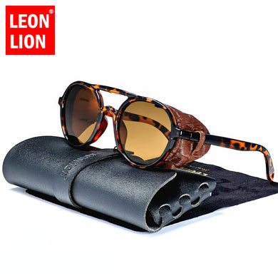 LeonLion  Punk Sunglasses Men 2023 Vintage Glasses for Men/Women  Brand Eyewear Men Punk Retro Lunette Soleil Homme
