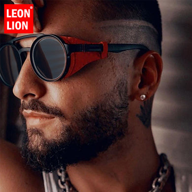 LeonLion  Punk Sunglasses Men Vintage Glasses for Men/Women  Brand Sunglasses Men Punk Retro Lunette Soleil Homme