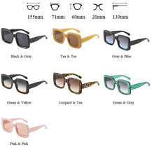 Load image into Gallery viewer, LeonLion Square Sunglasses for Women 2023 Vintage Gradient Elegant Sun Glasses Female Uv400 Eyewear Men Retro Shades Tea
