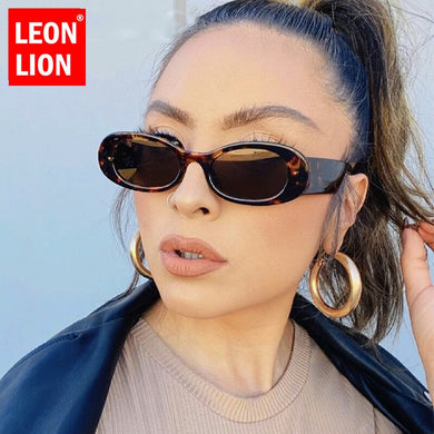 LeonLion Oval Retro Sunglasses Women Small Glasses for Women/Men  Eyeglasses Women Round Gafas De Sol Hombre UV400