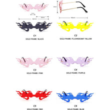 Load image into Gallery viewer, LeonLion Oversized Fire Sunglasses Women Wave Flame Glasses Women/Men Oversized Rimless Eyewear  Punk Gafas De Sol Mujer