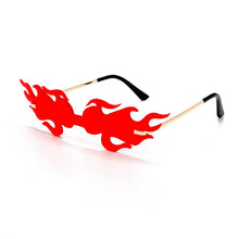 Load image into Gallery viewer, LeonLion Oversized Fire Sunglasses Women Wave Flame Glasses Women/Men Oversized Rimless Eyewear  Punk Gafas De Sol Mujer