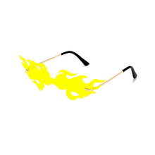 Load image into Gallery viewer, LeonLion Oversized Fire Sunglasses Women Wave Flame Glasses Women/Men Oversized Rimless Eyewear  Punk Gafas De Sol Mujer