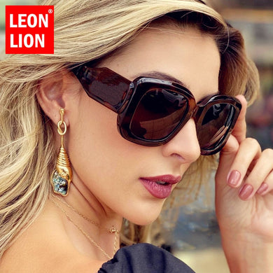 LeonLion Oversized Glasses Women 2023 Brand Designer Sunglasses Women/Men  Oversized Eyewear Vintage Gafas De Sol Mujer