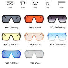 Load image into Gallery viewer, LeonLion Oversized One-piece Sunglasses Women  Brand Eyeglasses Women/Men Retro Glasses Women Metal Lentes De Sol Mujer