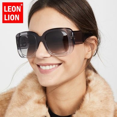 LeonLion Oversized Women's Sunglasses 2023  Vintage Glasses Women/Men Gradient Square Eyewear Women Ocolos Gafas De Sol