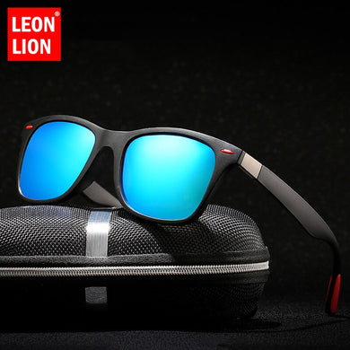 LeonLion Polarized Sunglasses Men Polarized Square Glasses For Men  Retro Sunglasses Men/Women Mirror Gafas De Sol Hombre