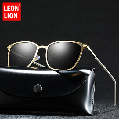 LeonLion Polarized Sunglasses Men Polarized Square Sunglasses Men Vintage Sun Glasses For Men Mirror  Gafas De Sol Hombre