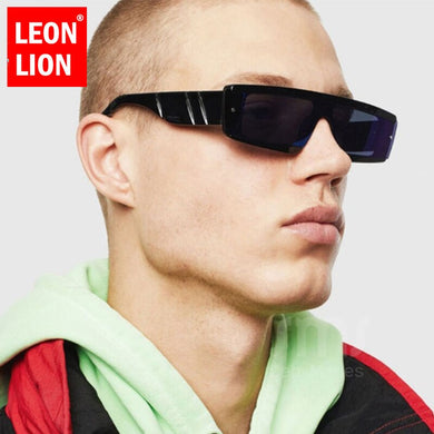 LeonLion Punk Vintage Sunglasses Men 2023 Brand Designer Eyeglasses For Men/Women Shades UV400 Vintage One Piece Glasses Women