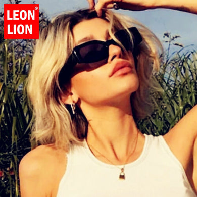 LeonLion Rectangle Retro Sunglasses Women  Vintage Glasses Women/Men Square Eyewear Women Mirror Oculos De Sol Feminino