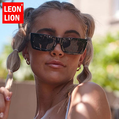 LeonLion Rectangular Sunglasses Women Brand Designer Eyewear Women/Men Vintage Square Glasses Women Mirror Gafas De Sol Mujer