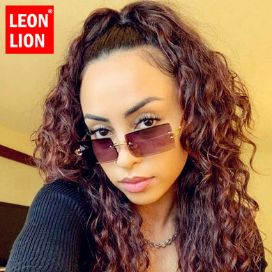 LeonLion Rimless Retro Sunglasses Women 2023 Gradient Vintage Eyeglasses For Women/Men  Brand Glasses Women Oculos De Sol