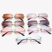 Load image into Gallery viewer, LeonLion Rimless Retro Sunglasses Women Gradient Vintage Sunglasses Women Brand Designer Glasses Women Oculos De Sol Feminino