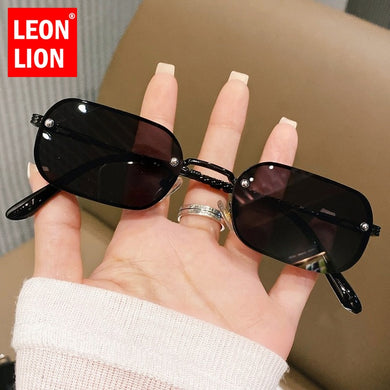 LeonLion Rimless Square Sunglasses Women Vintage Eyewear for Women/Men  Brand Glasses Women Retro Gafas De Sol Hombre