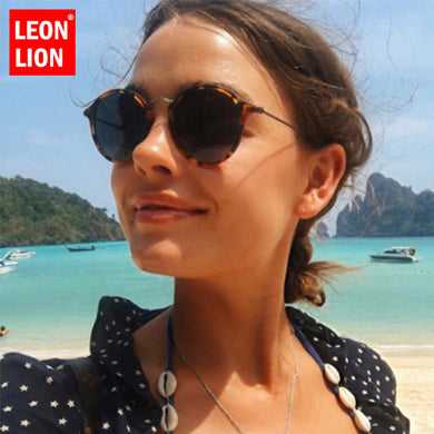 LeonLion Round Retro Sunglasses Women Womens Sunglasses Brand Designer Glasses For Women Mirror Oculos De Sol Feminino