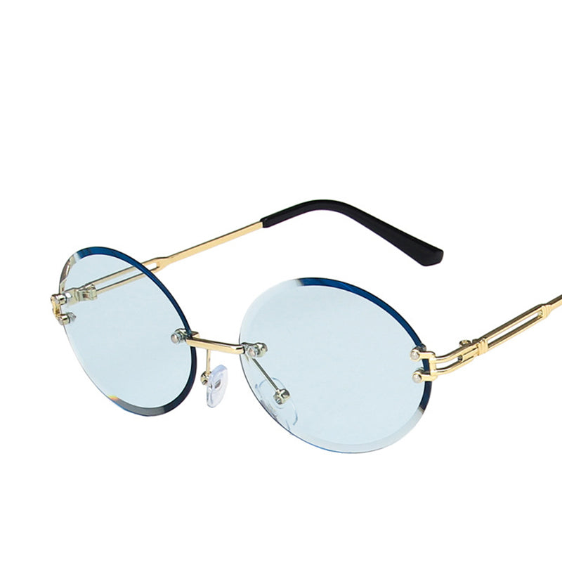 LeonLion Round Rimless Sunglasses Women 2023 Designer Glasses Women Vintage Eyeglasses Women/Men  Gafas De Sol Mujer