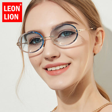 LeonLion Round Rimless Sunglasses Women 2023 Designer Glasses Women Vintage Eyeglasses Women/Men  Gafas De Sol Mujer