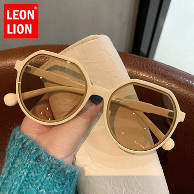 LeonLion Round Sunglasses Women 2023 Cateye Eyeglasses  Brand Glasses for Girl Vintage Shades for Women  UV400