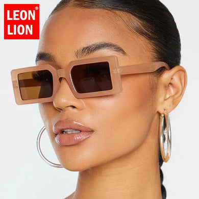 LeonLion Small Rectangle Sunglasses Women 2023  Brand Retro Eyewear Women/Men Vintage Eyeglasses Women Small Oculos De Sol