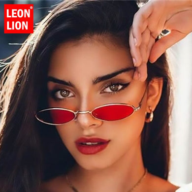 LeonLion Small Retro Sunglasses Women Oval Vintage Glasses for Women/Men  Sunglasses Women Mirror Oculos De Sol Feminino