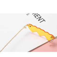 Load image into Gallery viewer, LeonLion Small Rimless Punk Sunglasses Women 2023 Heart Eyeglasses Women/Men Rectangle Sun Glasses Female Vintage Shades