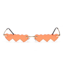 Load image into Gallery viewer, LeonLion Small Rimless Punk Sunglasses Women 2023 Heart Eyeglasses Women/Men Rectangle Sun Glasses Female Vintage Shades