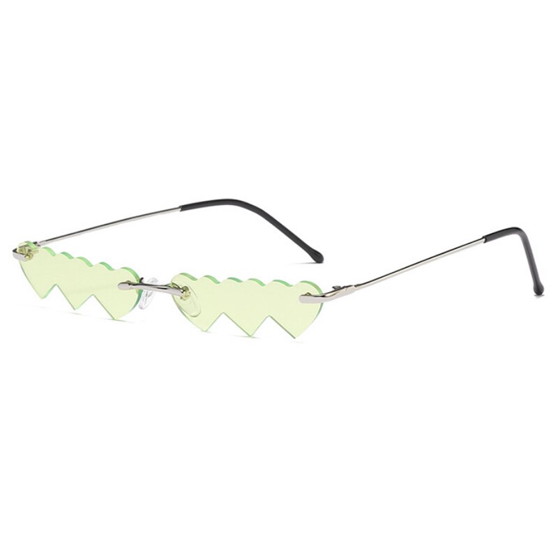 LeonLion Small Rimless Punk Sunglasses Women 2023 Heart Eyeglasses Women/Men Rectangle Sun Glasses Female Vintage Shades