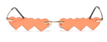 Load image into Gallery viewer, LeonLion Small Rimless Punk Sunglasses Women 2023 Heart Eyeglasses Women/Men Rectangle Sun Glasses Female Vintage Shades