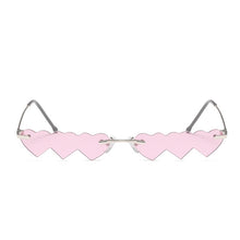 Load image into Gallery viewer, LeonLion Small Rimless Punk Sunglasses Women 2023 Heart Eyeglasses Women/Men Rectangle Sun Glasses Female Vintage Shades