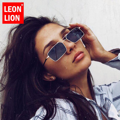 LeonLion Small Square Sunglasses Women 2023  Brand Eyewear Women/Men  Metal Glasses Women Gafas De Sol Mujer