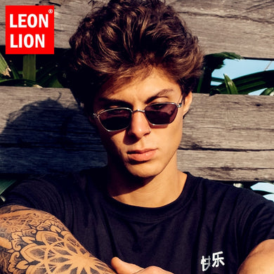 LeonLion Small Vintage Sunglasses Men Brand Designer Glasses Men/Women Cateye  Glasses Men Mirror Oculos De Sol Gafas