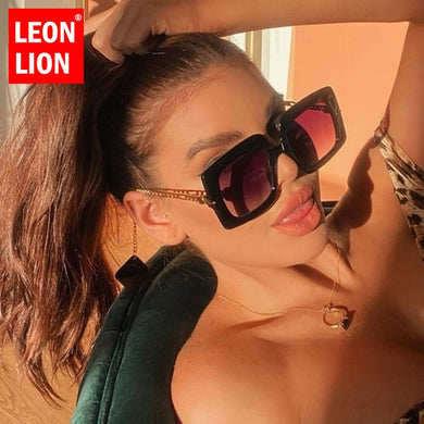LeonLion Square Oversized Sunglasses Women 2023 Metal Frame Sun Glasses for Women/Men Vintage Ladies Eyewear Shades Unisex UV400