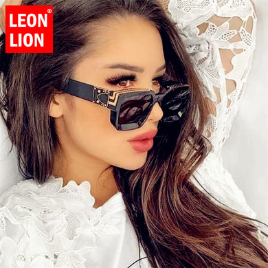 LeonLion Square Retro Sunglasses Women 2023  Brand Sunglasses Women Mirror Sun Glasses Men Eyewear Oculos De Sol Feminino