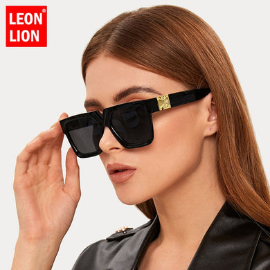 LeonLion Square Retro Sunglasses Women  Brand Glasses Women/Men Oversized Sunglasses Women Mirror Oculos De Sol Feminino