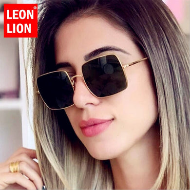 LeonLion Square Retro Sunglasses Women Vintage Glasses Women  Eyewear For Women/Men Mirror Oculos De Sol Feminino