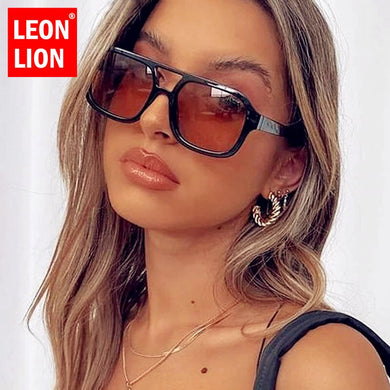LeonLion Square Vintage Sunglasses for Women  Brand Glasses Women/Men Gradient Retro Eyewear Women Lentes De Sol Mujer