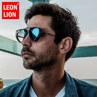 LeonLion Steampunk Square Sunglasses Men Retro 2023  Designer Eyewear Women Vintage Glasses For Male Metal Quality UV400