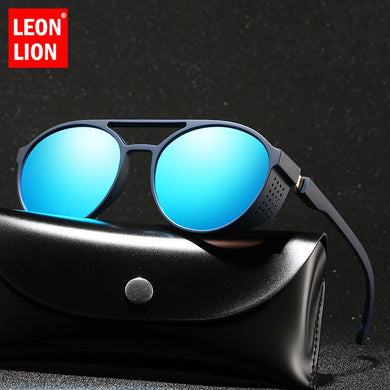 LeonLion Steampunk Sunglasses Men 2023 Round Retro Sunglasses Men Vintage Sun Glasses For Men Mirror Punk Gafas De Sol Hombre
