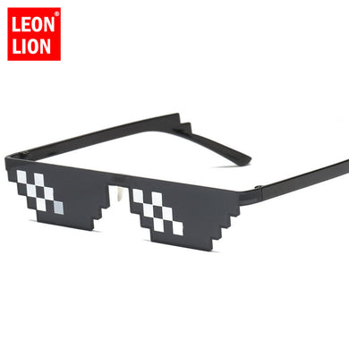 LeonLion Two Dimensions Mosaic Sunglasses Women Vintage Small Frame Glasses Lady Retro Metal Sun Glasses Lunette De Soleil Femme