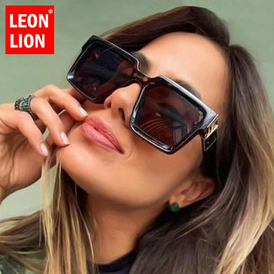 LeonLion Vintage Sunglasses Women 2023 Square Brand Designer Women Eyeglasses  Mirror Retro  Female Oculos