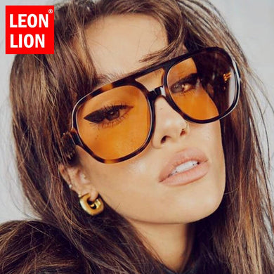 LeonLion Vintage Womens Sunglasses 2023 Brand Designer Oval Eyewear Women/Men Retro Glasses Female UV400 Lentes De Sol Mujer
