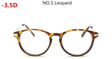 Load image into Gallery viewer, Leopard Diopter Glasses Student Finished Myopia Glasses Women Men -50 -100 -150 -200 -250 -300 -350~ -500 -550 -600